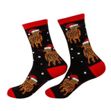 Eco Chic Eco Chic Eco-Friendly Bamboo Christmas Socks Highland Cow