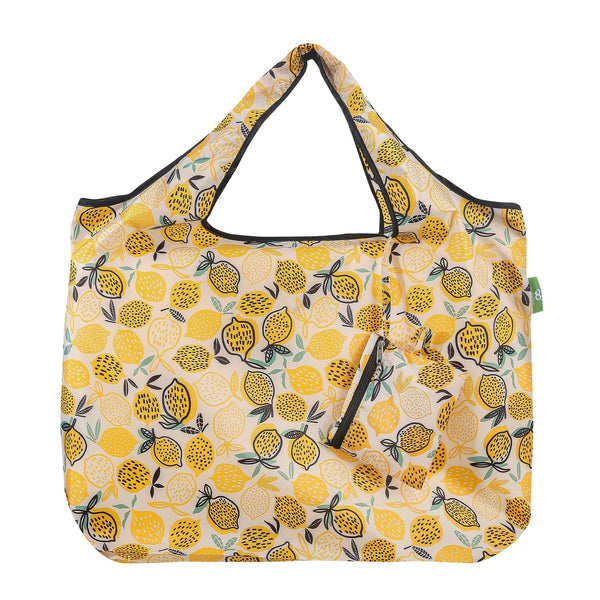 Eco Chic Foldable Reusable Large Shopping Bag Lemon – Eco Chic