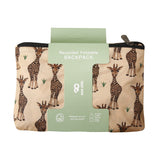Eco Chic Beige Eco Chic Lightweight Foldable Backpack Giraffes