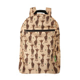 Eco Chic Beige Eco Chic Lightweight Foldable Backpack Giraffes