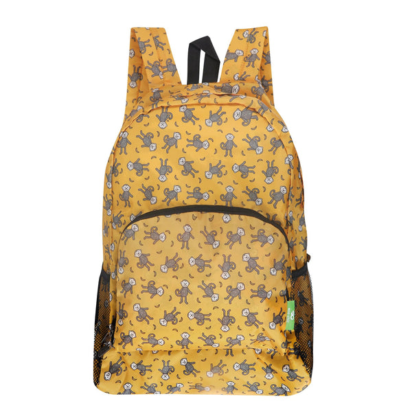 Eco Chic Lightweight Foldable Backpack Monkeys