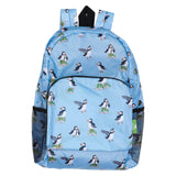 Eco Chic Blue Eco Chic Lightweight Foldable Backpack Multi Puffin