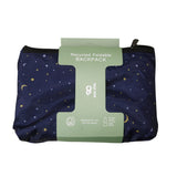 Eco Chic Navy Eco Chic Lightweight Foldable Backpack Stars and Moons