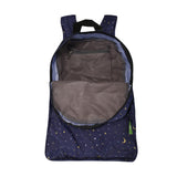 Eco Chic Navy Eco Chic Lightweight Foldable Backpack Stars and Moons