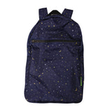 Eco Chic Navy Eco Chic Lightweight Foldable Backpack Stars and Moons