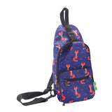 Eco Chic Navy Eco Chic Lightweight Foldable Crossbody Bag Foxes