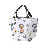 Eco Chic Eco Chic Lightweight Foldable Lunch Bag Whimsy Cats