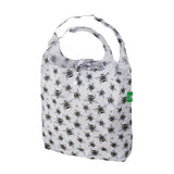 Eco Chic Grey Eco Chic Lightweight Foldable Reusable Shopping Bag Bumble Bees