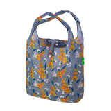 Eco Chic Grey Eco Chic Lightweight Foldable Reusable Shopping Bag Flowers