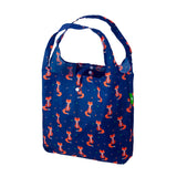 Eco Chic Navy Eco Chic Lightweight Foldable Reusable Shopping Bag Foxes
