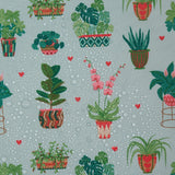 Eco Chic Mint Eco Chic Lightweight Foldable Reusable Shopping Bag House Plant