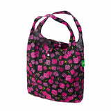 Eco Chic Black Eco Chic Lightweight Foldable Reusable Shopping Bag Mackintosh Rose