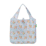 Eco Chic Grey Eco Chic Lightweight Foldable Reusable Shopping Bag Sea Turtles