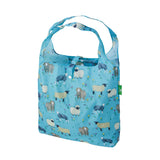 Eco Chic Blue Eco Chic Lightweight Foldable Reusable Shopping Bag Sheep Realism