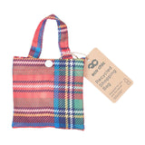 Eco Chic Red Eco Chic Lightweight Foldable Reusable Shopping Bag Tartan