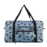 Eco Chic Blue Eco Chic Recycled Cabin Holdall Bag Bumble Bees