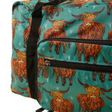 Eco Chic Teal Eco Chic Recycled Cabin Holdall Bag Highland Cow