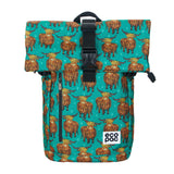 Eco Chic Eco Chic Recycled Canvas Rollup Backpack - Highland Cow