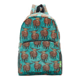 Eco Chic Eco Chic Lightweight Foldable Backpack Highland Cow