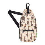 Eco Chic Beige Eco Chic Lightweight Foldable Crossbody Bag Giraffes