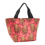 Eco Chic Eco Chic Lightweight Foldable Lunch Bag Highland Cow
