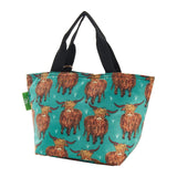 Eco Chic Eco Chic Lightweight Foldable Lunch Bag Highland Cow