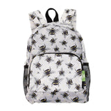 Eco Chic Grey Eco Chic Lightweight Foldable Mini Backpack Bumble Bees
