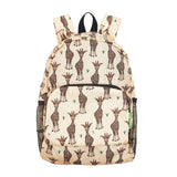 Eco Chic Beige Eco Chic Lightweight Foldable Mini Backpack Giraffes