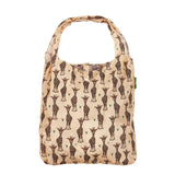 Eco Chic Beige Eco Chic Lightweight Foldable Reusable Shopping Bag Giraffes