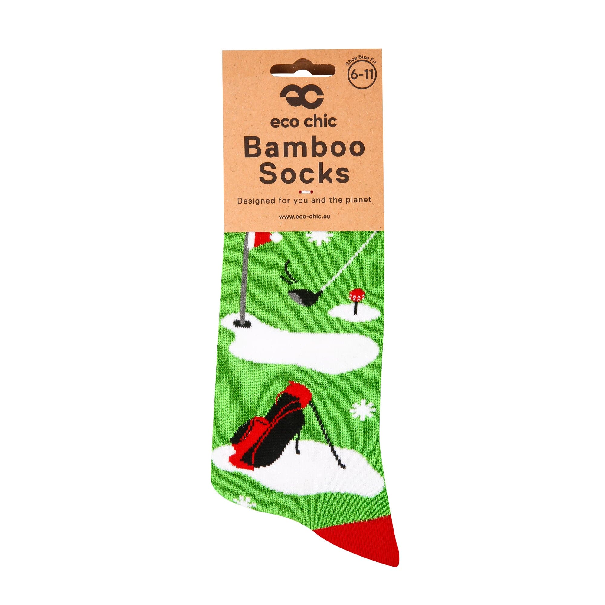 Eco Chic Eco Chic Eco-Friendly Bamboo Christmas Socks Golf