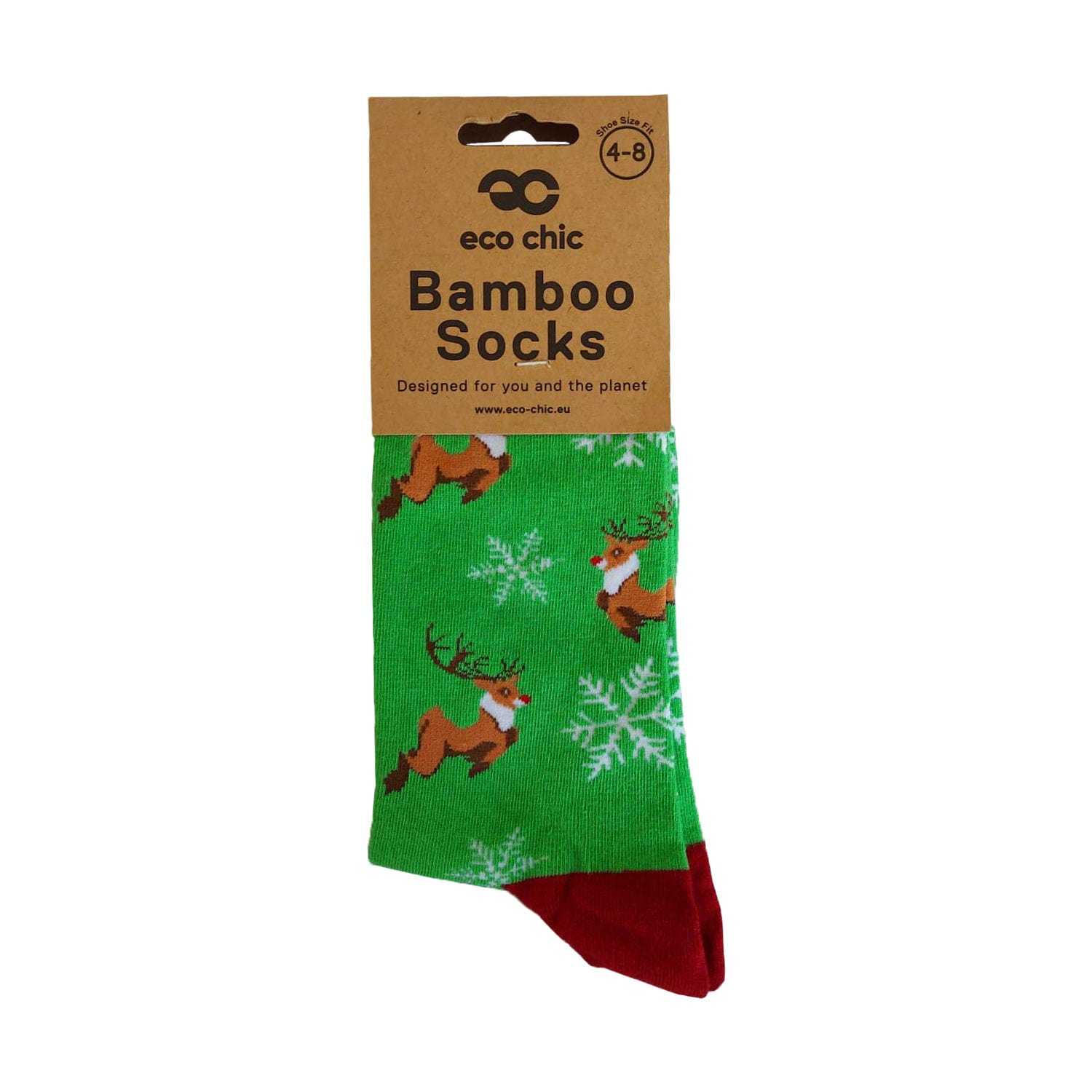 Eco Chic Eco Chic Eco-Friendly Bamboo Christmas Socks Reindeer