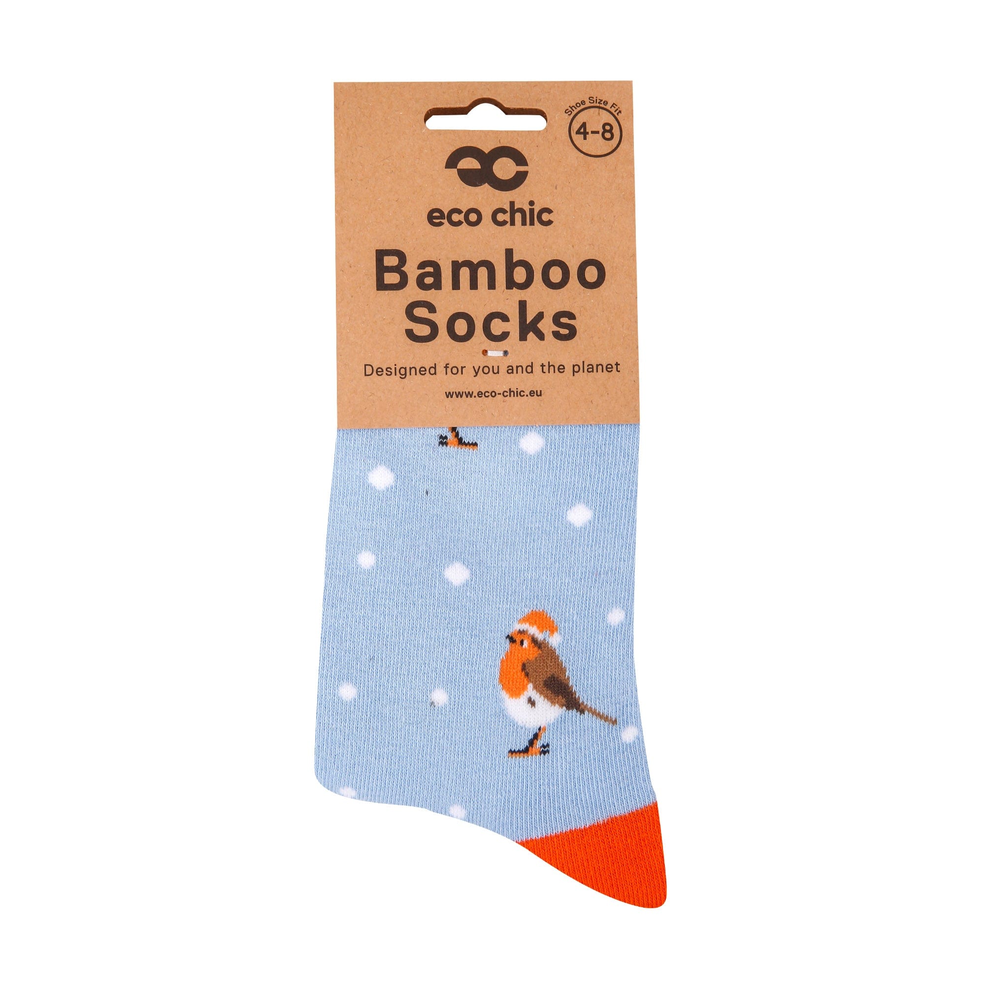 Eco Chic Eco Chic Eco-Friendly Bamboo Christmas Socks Robin