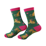 Eco Chic Green Eco Chic Eco-Friendly Bamboo Socks Big Cat
