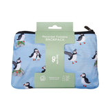 Eco Chic Blue Eco Chic Lightweight Foldable Backpack Multi Puffin