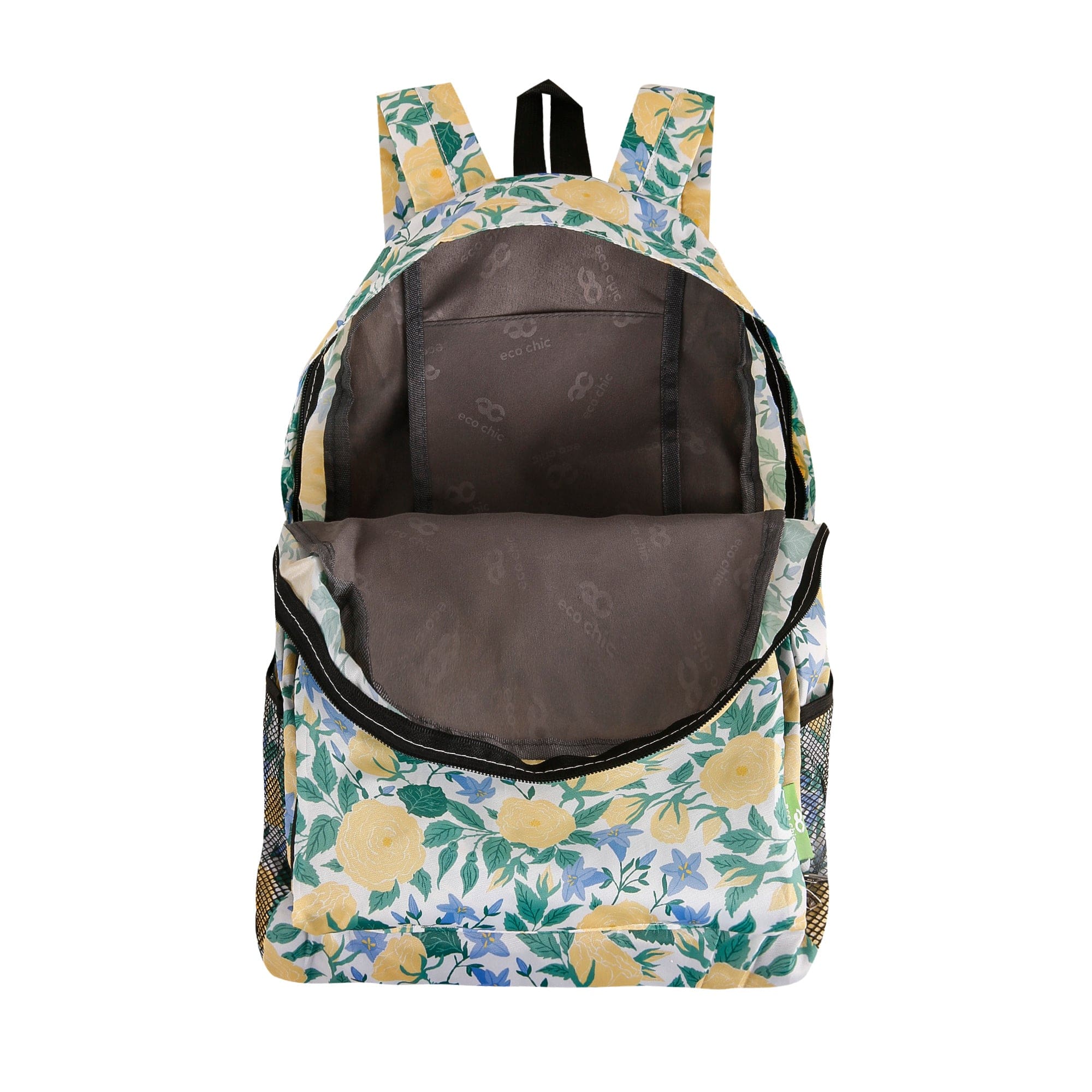 Eco Chic Eco Chic Lightweight Foldable Backpack Yellow Flowers