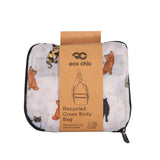 Eco Chic Beige Eco Chic Lightweight Foldable Crossbody Bag Beloved Cats