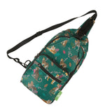 Eco Chic Green Eco Chic Lightweight Foldable Crossbody Bag Big Cat