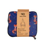 Eco Chic Navy Eco Chic Lightweight Foldable Crossbody Bag Foxes