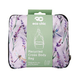 Eco Chic Eco Chic Lightweight Foldable Crossbody Bag Lavender with Dragonfly
