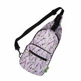 Eco Chic Eco Chic Lightweight Foldable Crossbody Bag Lavender with Dragonfly