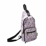 Eco Chic Eco Chic Lightweight Foldable Crossbody Bag Lavender with Dragonfly
