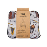 Eco Chic Eco Chic Lightweight Foldable Crossbody Bag Music