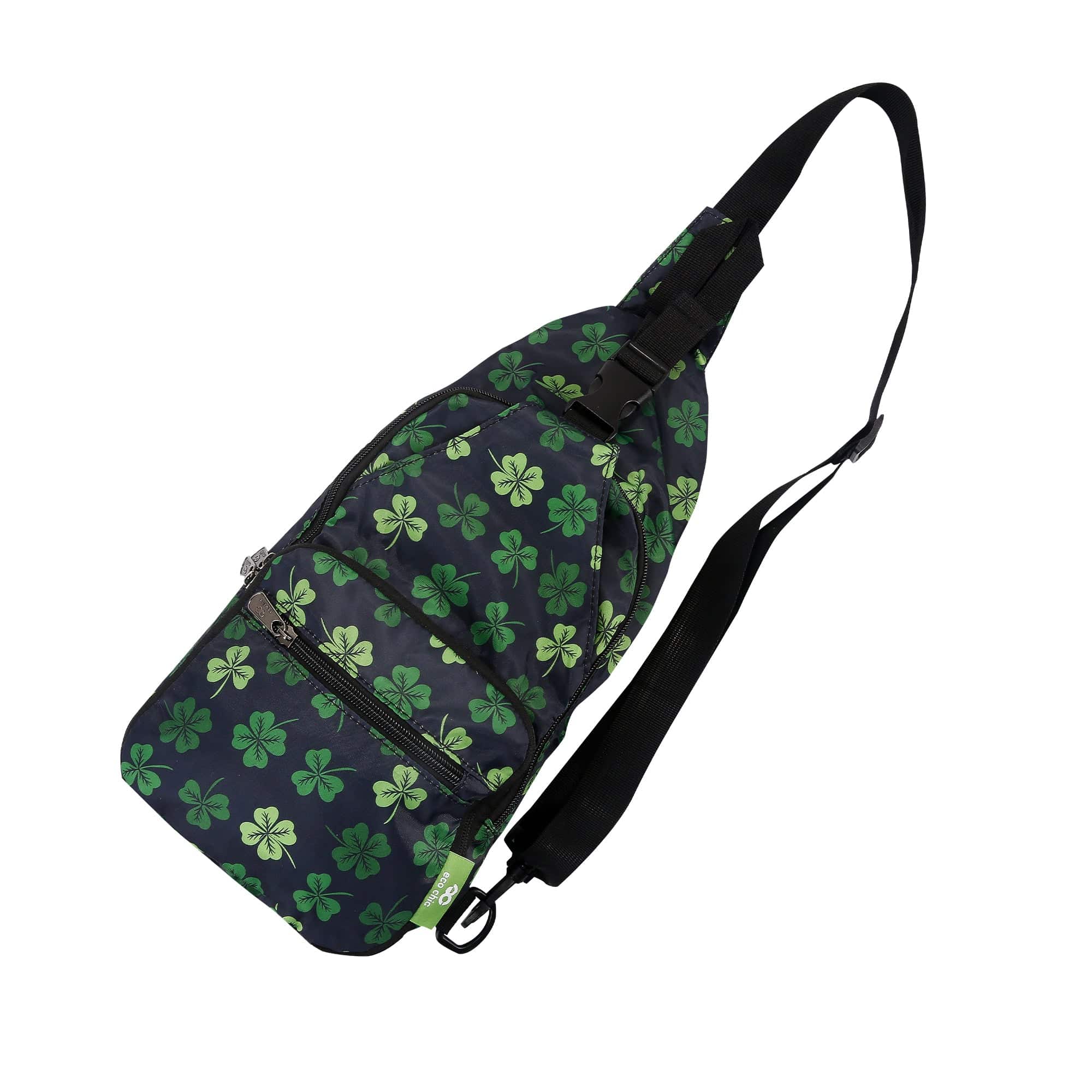 Eco Chic Eco Chic Lightweight Foldable Crossbody Bag Shamrock