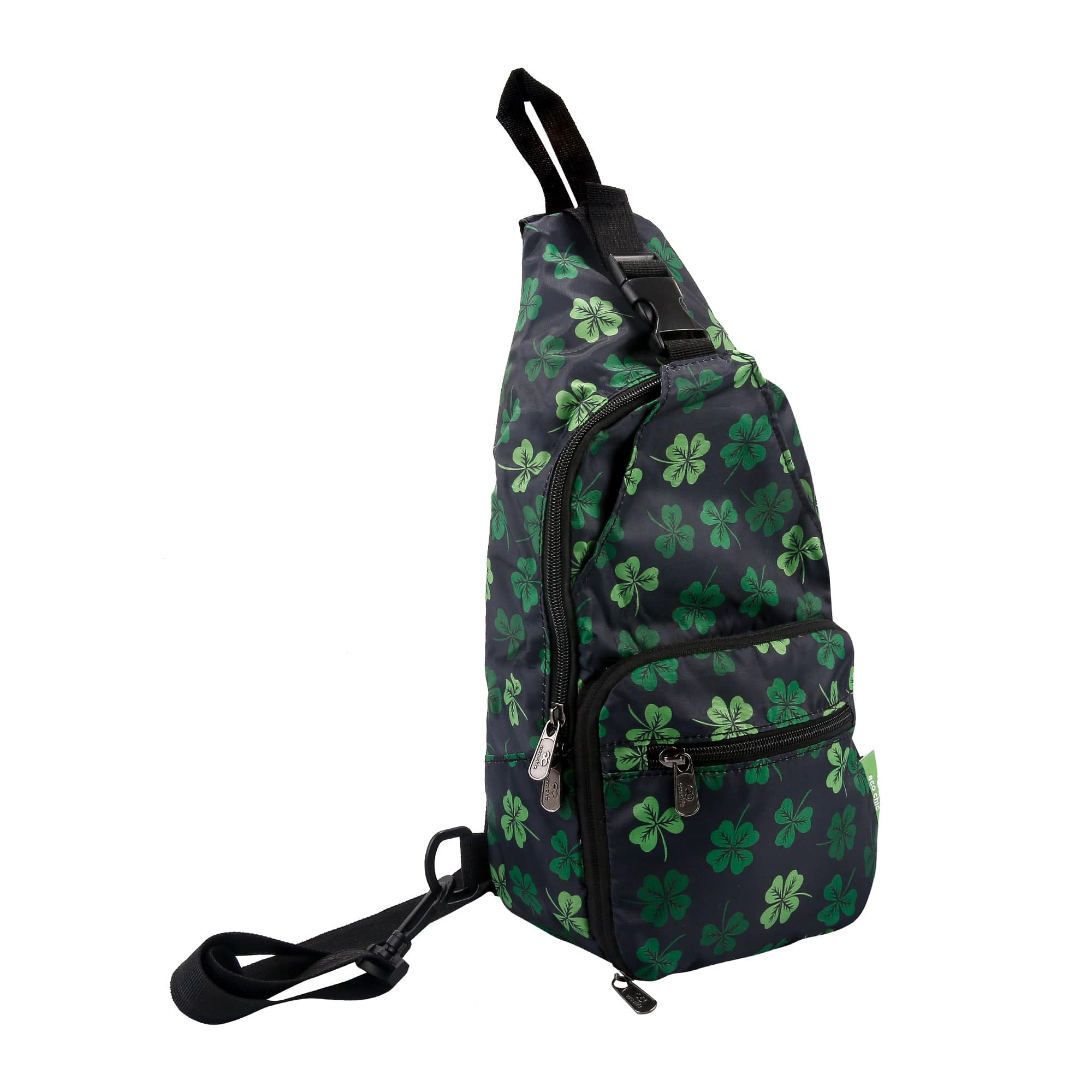 Eco Chic Eco Chic Lightweight Foldable Crossbody Bag Shamrock