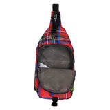 Eco Chic Red Eco Chic Lightweight Foldable Crossbody Bag Tartan