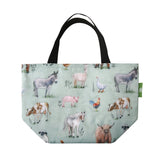 Eco Chic Eco Chic Lightweight Foldable Lunch Bag Cottage Animals