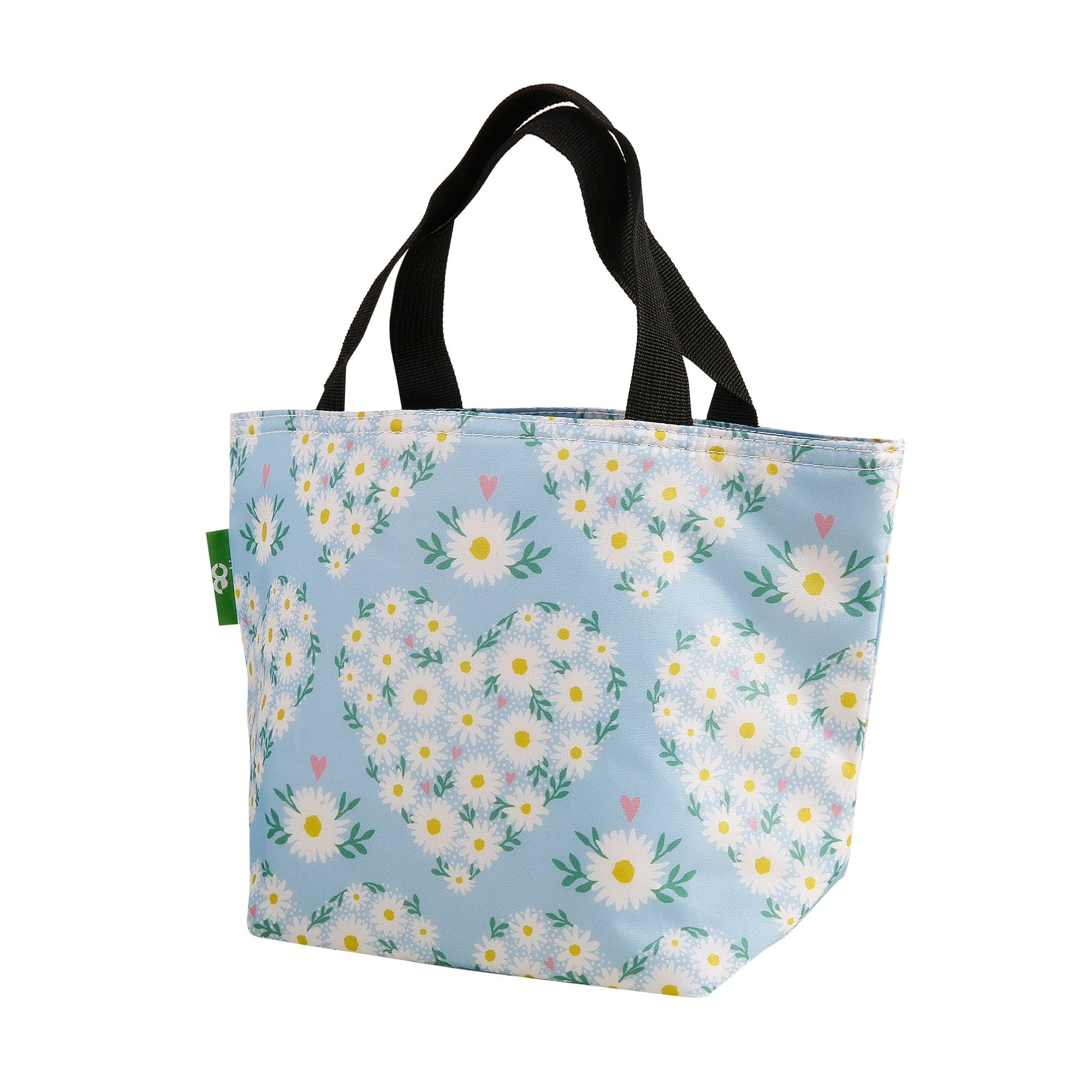 Eco Chic Eco Chic Lightweight Foldable Lunch Bag Daisy Hearts