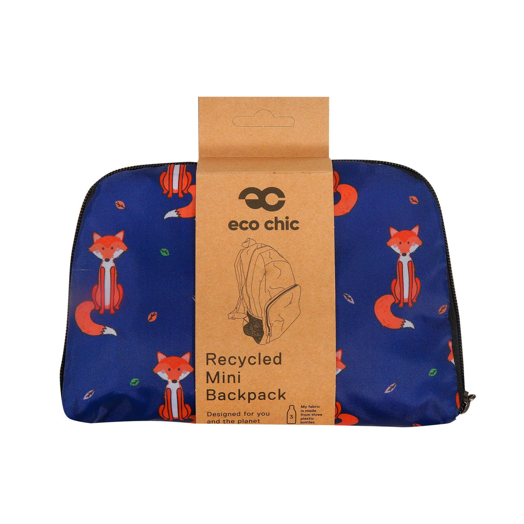 Eco Chic Lightweight Foldable Mini Backpack Foxes – Eco Chic Retail Ltd