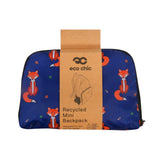 Eco Chic Eco Chic Lightweight Foldable Mini Backpack Foxes