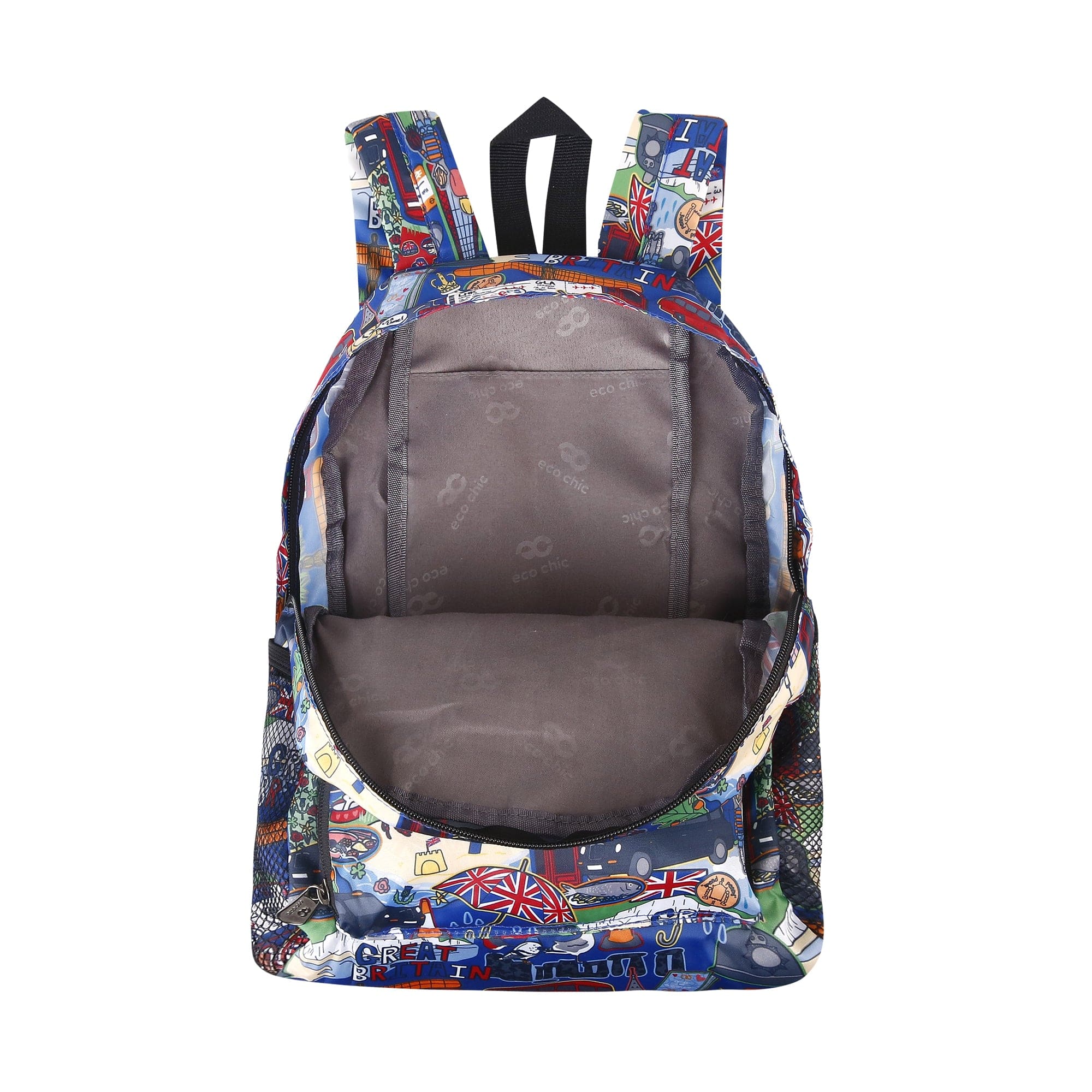bristish mini backpacks Eco Chic Lightweight Foldable Backpack Great Britain Eco Chic Retail Ltd The bag comes with an adjustable strap which is 50cm length with three options for carrying North Face Small Backpack Uk